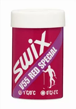 Swix V55 Rød Festevoks 45g +1°C/-2°C Fuktig Snø